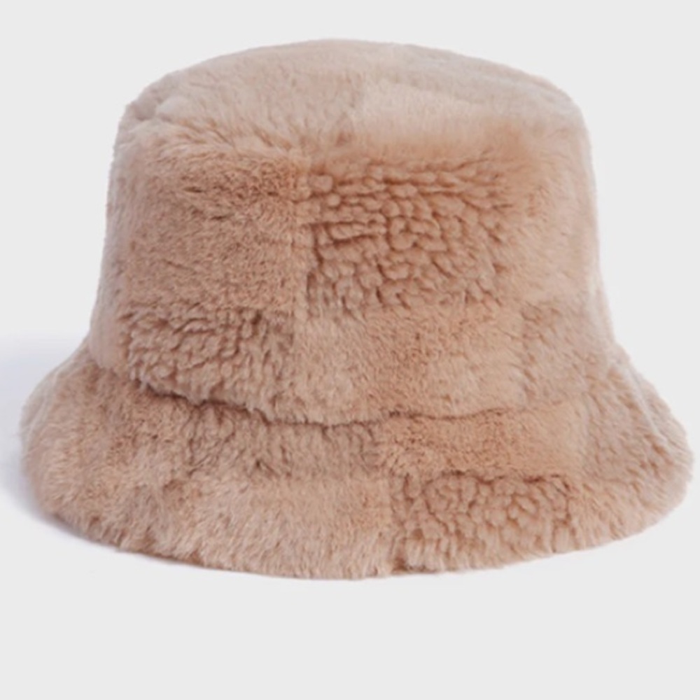 Anthropologie Apparis Gili Checkered faux fur hat new with tags